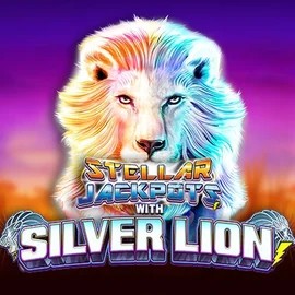 Logo of Stellar Jackpots with Silver Lion from Lightning Box Game at 770 Casino